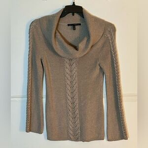 White House Black Market woman’s cozy Tan Cowl Neck Sweater. Size M